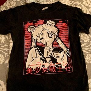 SAILER MOON ANIME SHIRT BLACK AND PINK